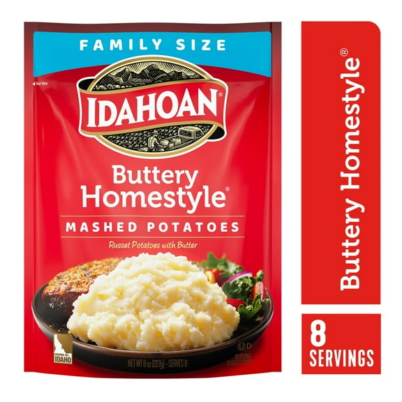 Pack of 4 Idahoan Buttery Homestyle Mashed Potatoes Family Size, 8 oz (packaging may vary)