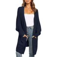 thumbnail image 1 of SURJDE Women's Long Batwing Sleeve Open Front Chunky Knit Cardigan Sweater, 1 of 7