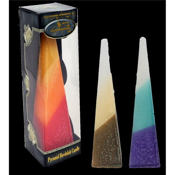 Bazeh Madlukin 1156 Baze Madlikin Pyramid Shaped Havdalah Candle, Assorted Colors -12 Piece