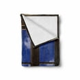 thumbnail image 2 of Beach Soft Flannel Fleece Throw Blanket, Sea Ocean Scenery Waves View from Summer House Window Image Art, Cozy Plush for Indoor and Outdoor Use, 60" x 80", Dark Brown Navy Blue, by Ambesonne, 2 of 6