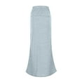 thumbnail image 5 of Uuwenda Women Skirts Slim Fit Ruched Pencil Skirts For High Waisted Elastic Band Bodycon Shirring Skirt With Plus Size Maxi Length Light Gray M, 5 of 5
