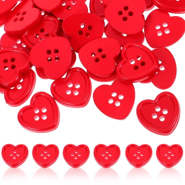 50 botones para manualidades, botones de corazón, delicados, de costura y brillantes.