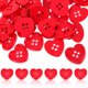 thumbnail image 1 of 50 botones para manualidades, botones de corazón, delicados, de costura y brillantes., 1 of 7