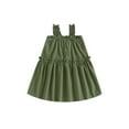 thumbnail image 1 of Faithtur Robe à Volants pour Fille, Sans Manches, Épaules Dénudées, Couleur Unie, Décontractée, Fête, Rue, Princesse, 1 of 8