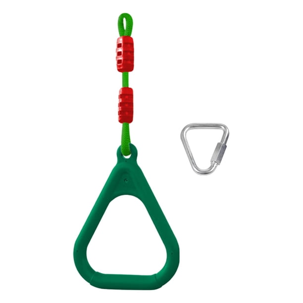 Anillos de gimnasia fáciles de instalar para juegos infantiles en interiores. Verde
