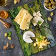 thumbnail image 5 of Japanese Cutting Board, Shadows of Large Maple Along with River with Sun Rays Fall Season Nature Theme, Decorative Tempered Glass Cutting and Serving Board, Large Size, Green Yellow, by Ambesonne, 5 of 5