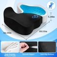 thumbnail image 2 of Seat Cushion, Gel Chair Cushions, Office Chair Cushions, Anti-Slip Bottom & Removable Cover Tailbone Pain Relief Cushion, Memory Foam Seat Cushion, 5.28 in Thick (Black), 2 of 14