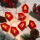 thumbnail image 5 of Christmas Wooden House LED String Light Garland Xmas Tree Hanging Ornament Christmas Decorations for Home New Year Gift Navidad, 5 of 5