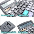 thumbnail image 3 of Calculadora escritorio solar/pilas 12 dígitos, LCD grande, botón grande, sensible, calculadora sobremesa doble potencia, 3 of 3