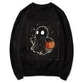 thumbnail image 5 of CLOISE Halloween Womens Sweatshirt Fashion Ghost Graphic Pullover Sweatshirts Fall Long Sleeve Crew Neck Hoodies Shirts Casual Tops Festival Party Outfits Black XL Treat, 5 of 5
