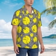 thumbnail image 3 of Gukieu Pirate Skulls Print Men's Short-sleeved Shirts, Button-down Lapel Hawaiian Shirts, T-shirts, Beach Vacation Summer Casual Wear,X-Large, 3 of 7