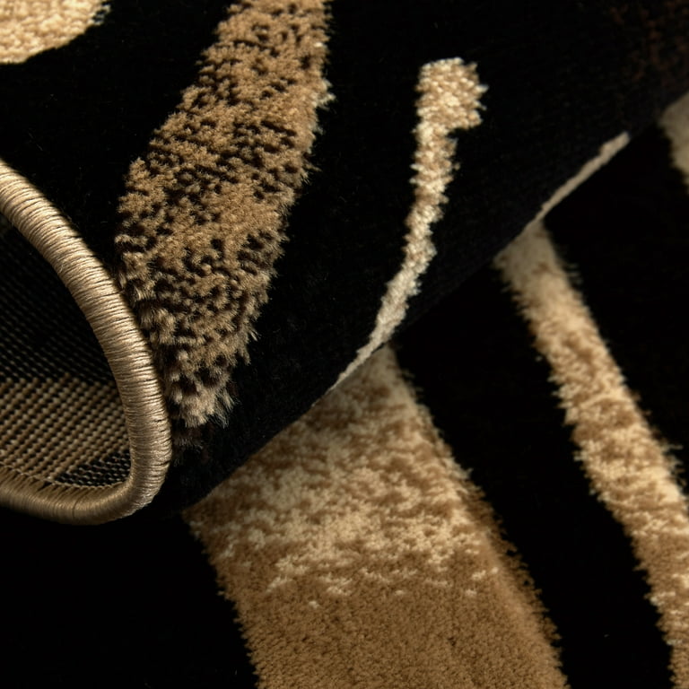 ▲▼KAKUKAKU▲▼ ガーランド♡Brown×Mix beige Home Dynamix Tribeca Fawn Contemporary Animal Print Area Rug