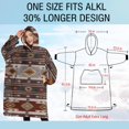 thumbnail image 4 of Oversized Wearable Blanket Hoodie,Multicolor Geometric Boho Pattern Sherpa Blanket Hoodie with Super Pockets,Super Warm Fuzzy Pullover for Women & Men, 4 of 6