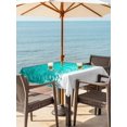 thumbnail image 2 of Outdoor Tablecloth with Umbrella Hole and Zipper, Turquoise Snowflakes Christmas Square Table Cloth 60x60 Inch Waterproof Tablecloth, Winter Holiday Xmas Snowflake Picnic Table Cover for Patio, 2 of 7