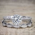 thumbnail image 4 of 1.50 Carat Moissanite and Diamond Trio Wedding Bridal Ring Set in White Gold, 4 of 5