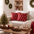 thumbnail image 3 of Sm:)e Red Pine Tree Velvet Christmas Throw Pillow Covers 18x18 Inch Set of 2, Gold Foil Print Luxury Decorative Cushion Covers for Sofa Home Decor, 3 of 8