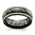 thumbnail image 1 of Grey Titanium Ring Band Wedding Ridged Standard Domed, 1 of 7
