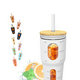 thumbnail image 1 of Vaso De Vidrio Taza Cristal Con Pajita Tapa Bambú 960ml Xtellar blanco, 1 of 3