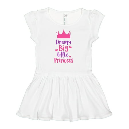 

Inktastic Dream Big Little Princess Crown - Pink Purple Girls Baby Dress