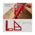 thumbnail image 6 of Multi-Angle Metric Woodworking Ruler Line Drawing Ruler Angle Ruler Woodworking Tool Line Drawing Tool Red, 6 of 6