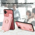 thumbnail image 6 of Nalacover Case for Samsung Galaxy A04E Wallet Case with Card Holder & Zipper Pocket, 360° Rotation Ring Kickstand Premium PU Leather Cover, Shockproof Magnetic Button Flip Stand Phone Case,Pink, 6 of 9