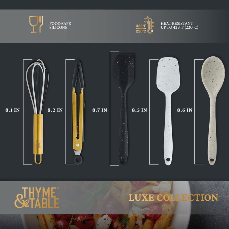 Thyme & Table Silicone Mini Kitchen Utensil Set, 5-Piece, Includes