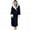 Dark Blue, variant on Ladies Cozy Homewear Women Winter Plush Lengthened Shawl Bathrobe Home Clothes Long Sleeved Robe Coat