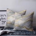 thumbnail image 2 of 24x24 Pillow Covers Set of 2, Marble Grey Throw Pillow Covers Decorative Couch Cushion Case, Modern Gold Luxury Neutral Texture Microfiber Square Pillowcases for Bedroom Car Living Room, 2 of 7