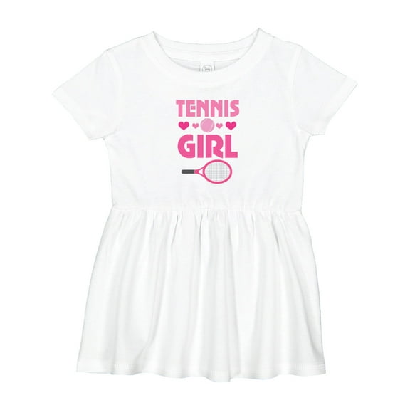 Inktastic Tennis Girl Cute Racket and Ball Girls Baby Dress