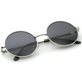 thumbnail image 4 of Retro Metal Frame Slim Temple Neutral-Colored Lens Round Sunglasses 51mm (Silver / Smoke), 4 of 4