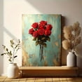 thumbnail image 6 of Qisvanset 12x16 Inch Framed Canvas Wall Art Red Rose Bouquet Romantic Vintage Floral Home Gift Wall Art, 6 of 8