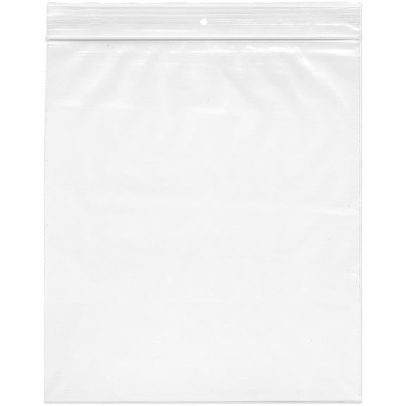 Plymor 9" x 12" (Pack of 100), 2 Mil with Hang-Hole Zipper Reclosable Plastic Bags