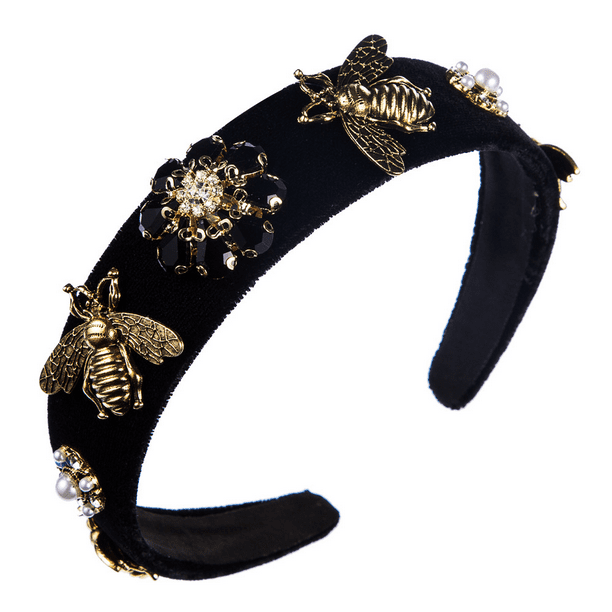 Diademas acolchadas de terciopelo con diamantes de imitación hechas a mano para mujer, diadema de princesa Vintage de lujo, fiesta de diseñador de moda