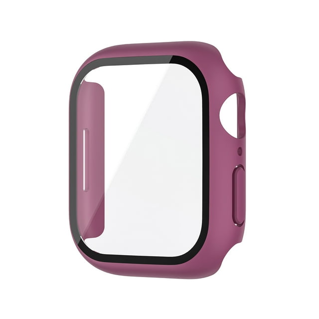 Flmtop Protecteur d'Écran Résistant aux Chocs Ultra Fin Film en Verre Trempé Transparent Montre Intelligente Boîtier Rigide pour iWatch 7 41mm/45mm