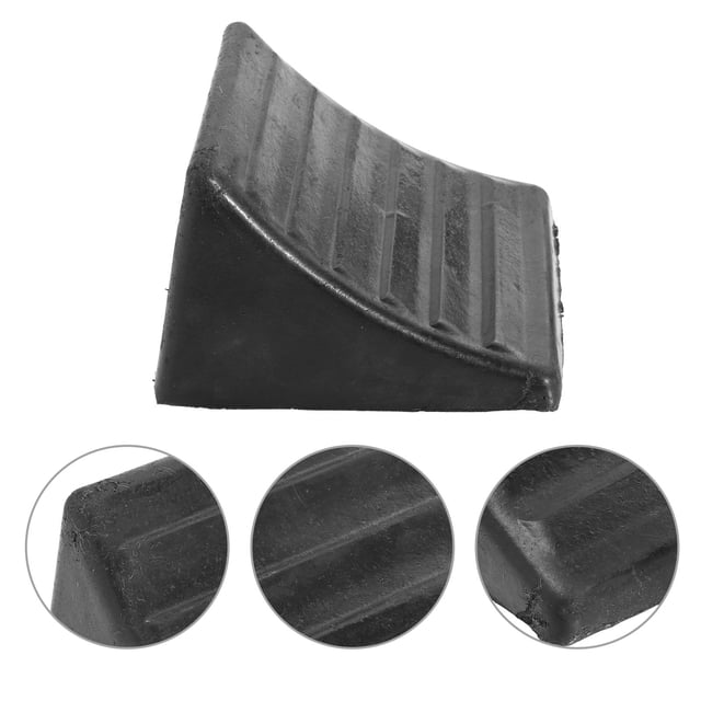 OULII 1Pack Black Rubber Triangle Wheel Chock for Vehicle Repair and Stabilization