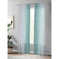 thumbnail image 4 of Sheer Curtains 84 Inches Long, Teal Grey Ombre Light Filtering Window Curtains for Living Room/Bedroom, Farmhouse Gradient Minimalist Rod Pocket Voile Sheer Curtain Drapes, 52"W x 84"L, 2 Panels, 4 of 8