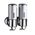 thumbnail image 1 of Yuarrent Dispensador de jabón de ducha doble de acero inoxidable, soporte suave, caja de plástico Manual, accesorios de baño, suministros para el hogar Juegos de accesorios de baño Plata Yuarrent HA011287-05B, 1 of 5