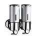 thumbnail image 1 of Inteprter Dispensador de jabón de ducha doble de acero inoxidable, soporte suave, caja de plástico Manual, accesorios de baño, suministros para el hogar Juegos de accesorios de baño Plata Inteprter HA011287-05B, 1 of 5