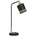 thumbnail image 2 of Possini Euro Design Keller 24" High Small Modern Desk Lamp USB Port AC Power Outlet Black Brass Finish Metal Home Office Charging, 2 of 9