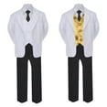 thumbnail image 2 of 6pc Boy Formal Necktie Black White Suit Set Satin Color Vest Baby Sm-20 Teen, 2 of 3