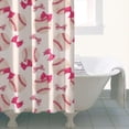 thumbnail image 4 of Pink Bows and Baseballs Pattern Shower Curtain 36"x72" ,Bathroom Decorative Shower Curtains Set with 12 Hooks,Modern Waterproof Washable Shower Curtain, 4 of 6