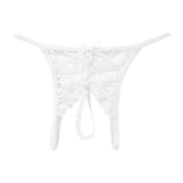 Harpily 2025 Culottes pour Femmes Massage Perles Liquidation Culotte String Ouvert Dentelle Transparente