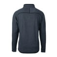 thumbnail image 3 of Men's Cutter & Buck Heather Navy FIU Panthers Mainsail Sweater-Knit Big & Tall Half-Zip Pullover Jacket, 3 of 3