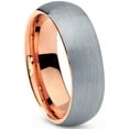 thumbnail image 2 of Charming Jewelers Tungsten Wedding Band Ring 7mm for Men Women Comfort Fit 18K Rose Gold Plated Plated Domed Brushed Lifetime Guarantee Size 8.5, 2 of 5