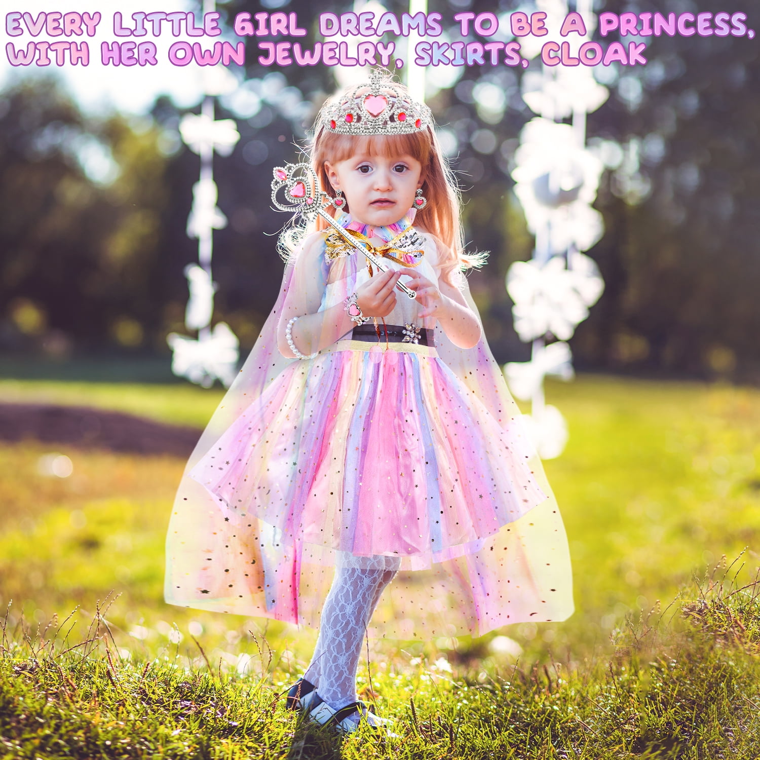 JoyStone 11 Pieces Princess Dress Up Toys for Toddler Girls 3-6 Years, Pink