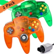 LUXMO 2 Pack Classic N64 Controller, Wired Gaming Gamepad Controller Joystick for N64 System Home Video Game Console