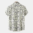 thumbnail image 5 of WXLWZYWL Mens Plus Size Shirts Short Sleeve Button Down Mushroom Printing Shirts Casual Loose Summer Hawaiian Aloha Beach Shirts Tops, 5 of 6