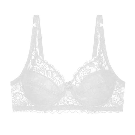 Audhol Lace Bralette Push Up Bra White 75C