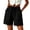 Black Womens Shorts, variant on Womens Cargo Shorts Casual Hiking Mid Rise Drawstring Elastic Waisted Straight Leg Going Out Short for Women with Pockets