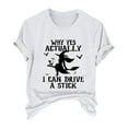 thumbnail image 4 of Clearance! HCURIBAD Shirts for Women, Women's Alphabet Witch Print Crew Neck Tee Halloween T-Shirt, Womens Graphic Tees, Halloween Shirts for Women 1PC Top White XL, 4 of 4